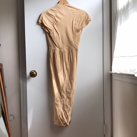 Vintage Silk Wrap Dress W/ Silk Scarf Sash deep V plunge & high slit size Sm/XS - Picture 7 of 16